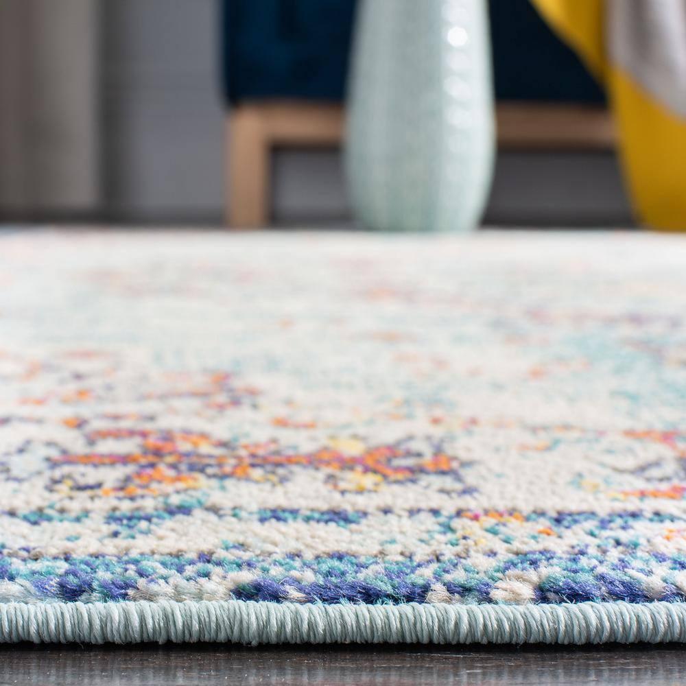 SAFAVIEH Madison Joandra Southwestern Area Rug, Navy/Light Blue, 12' x 15'