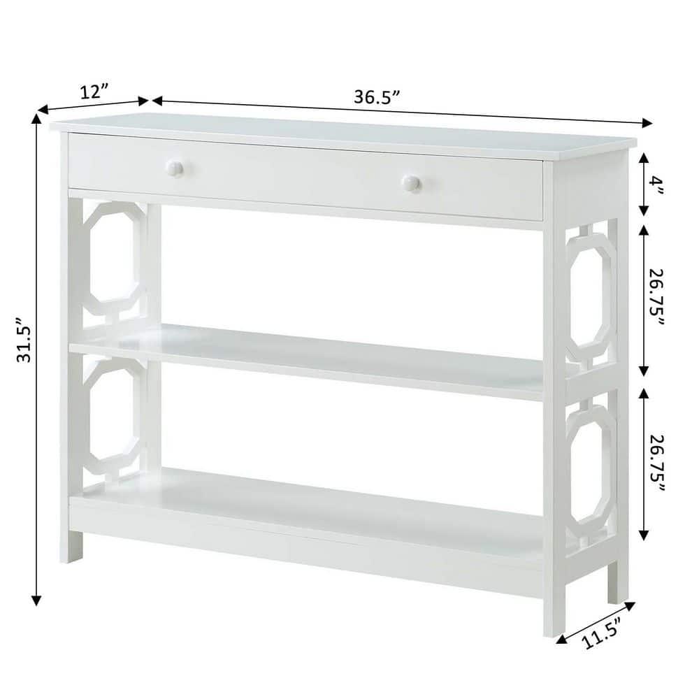 Omega 1 Drawer Console Table with Shelves