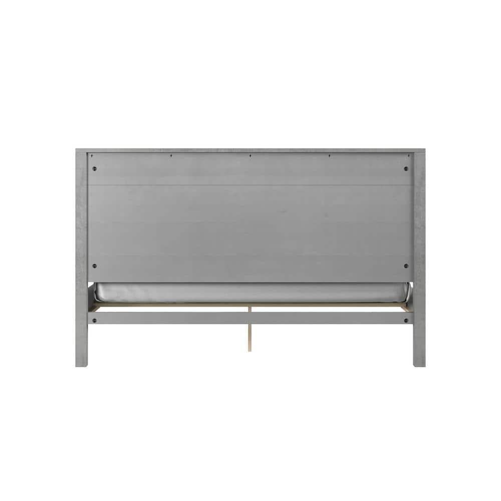 Camaflexi Hampton Solid Wood King Size Bed Frame with Headboard, King Bed with Wood Slat Supports, Driftwood Finish