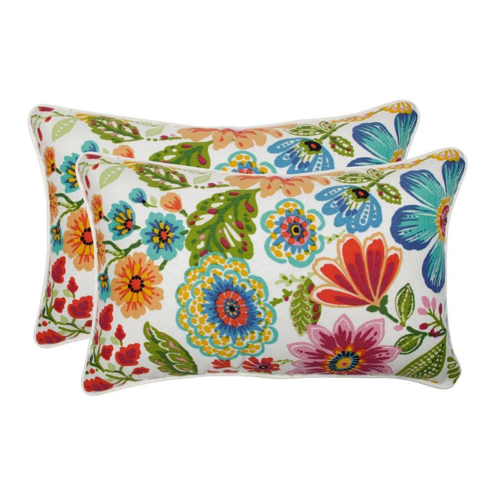 Pillow Perfect Floral Indoor/Outdoor Reversible Throw Pillow (Set of 2)