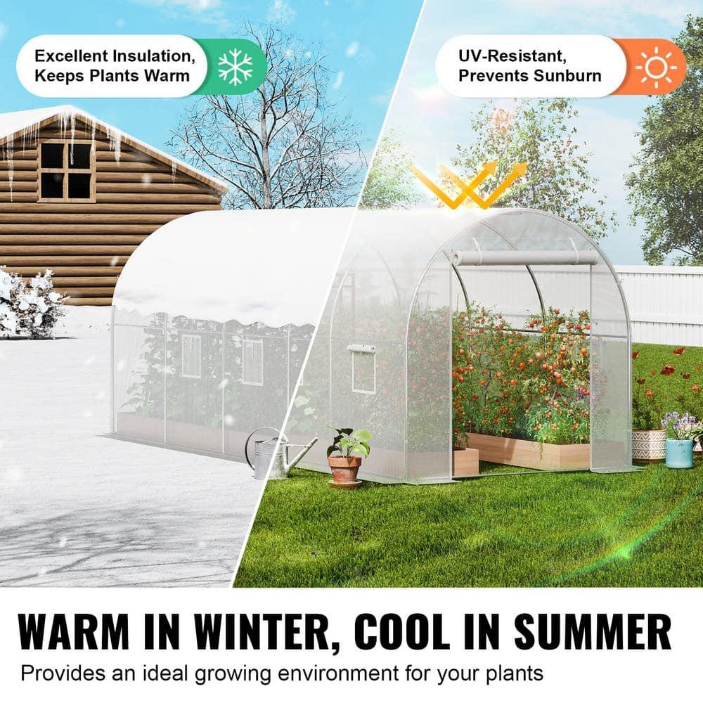 VEVOR Walk-in Tunnel Greenhouse Galvanized Frame PE Cover