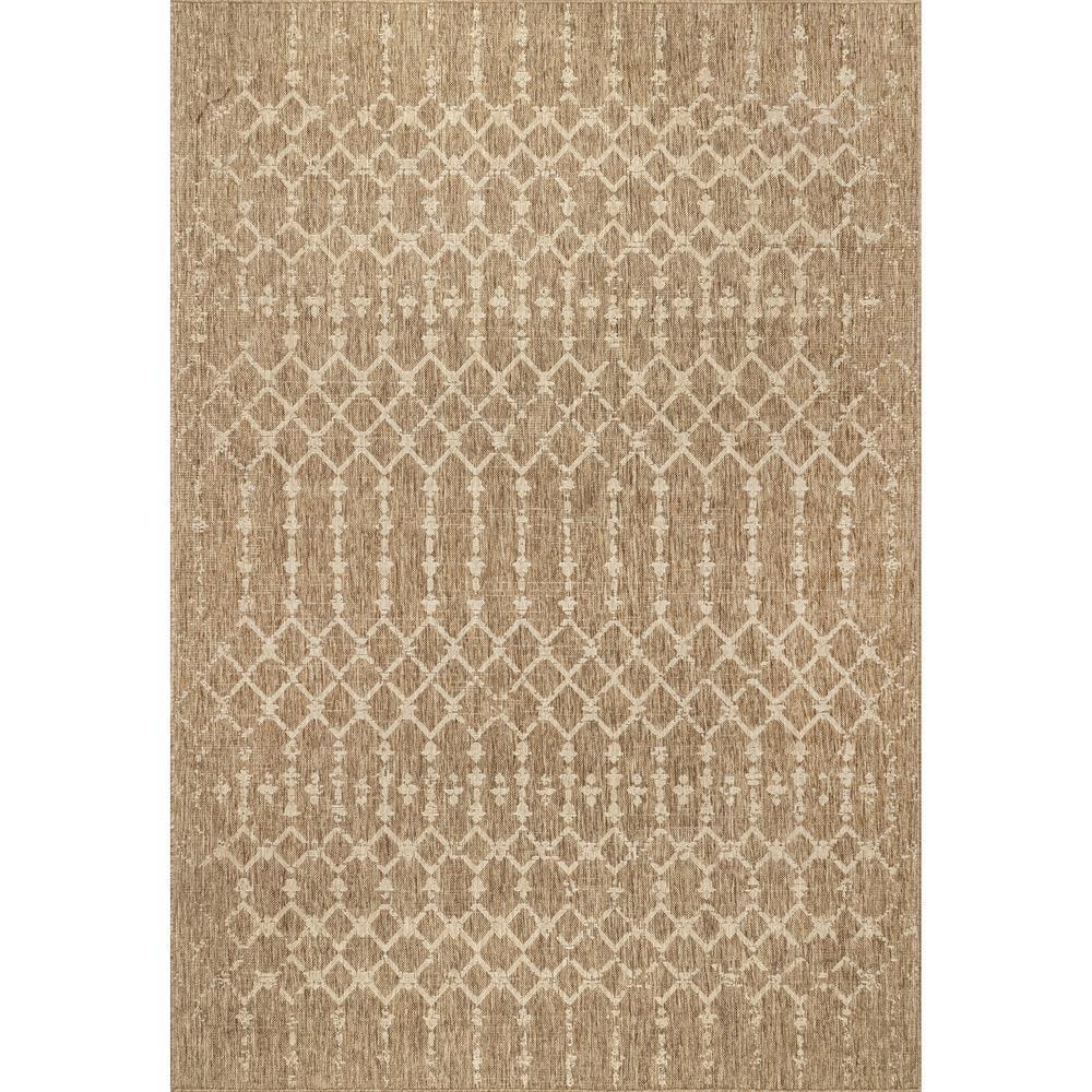 Nuloom Grayson Trellis 8x10 Indoor/Outdoor Area Rug for Living Room Patio Deck Front Porch Kitchen, Brown/Ivory