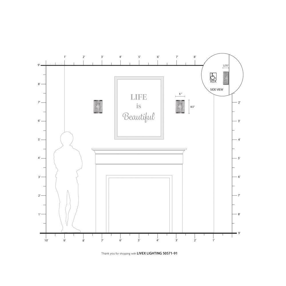 Livex Lighting Grammercy 1 - Light Wall Light in  Brushed Nickel