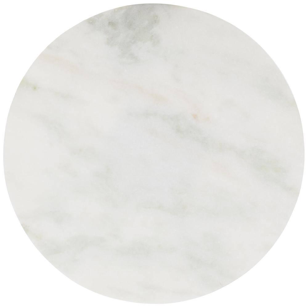 Explorer Round Accent Table - White Marble/Gold - Safavieh