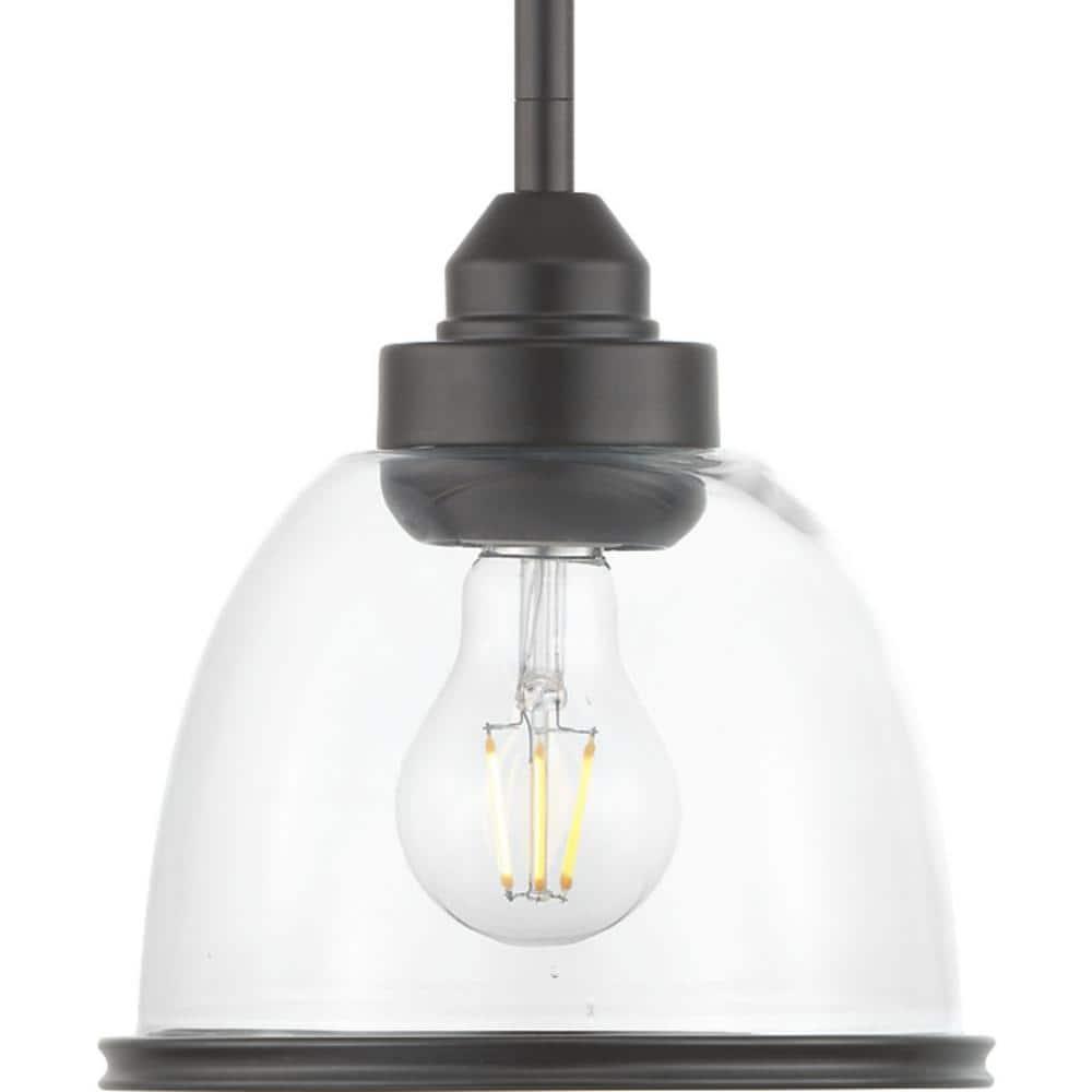 P500137-020-Progress Lighting-Saluda - Pendants Light - 1 Light - Bell Shade in Coastal style - 7.25 Inches wide by 8 Inches high-Antique Bronze