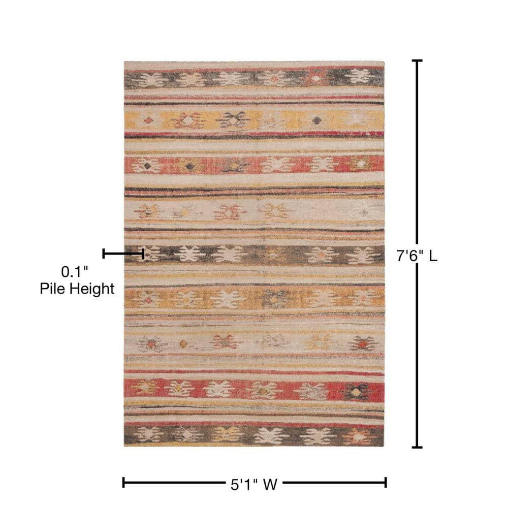 Montage MTG238 Power Loomed Indoor/Outdoor Area Rug - Taupe/Multi - 5'1"x7'6" - Safavieh