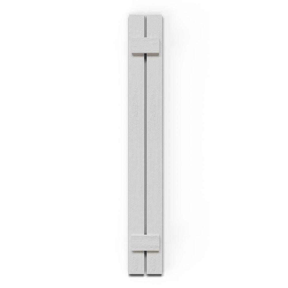 Ekena Millwork Timberthane Faux Rustic Spaced Board-n-Batten Faux Wood Shutters