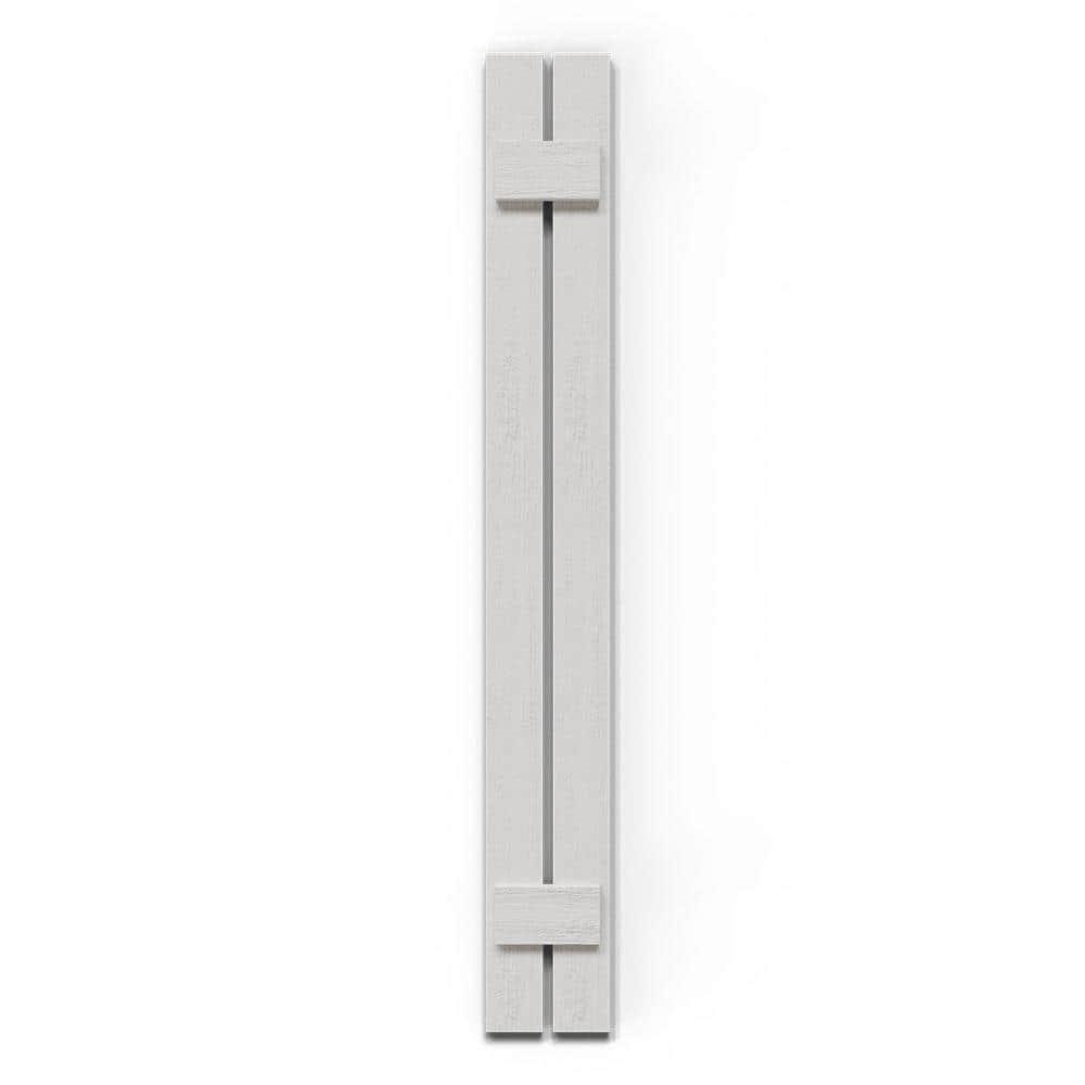 Ekena Millwork Timberthane Faux Rustic Spaced Board-n-Batten Faux Wood Shutters