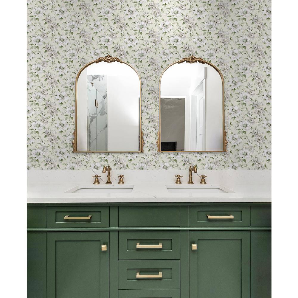 Surface Style - Peel and Stick Wallpaper, Whimsical Wallpaper for Bedroom, Dorm Room Essentials, Self Adhesive, Vinyl, 30.75 Sq Ft Coverage (Whispery Floral Collection, Celadon)