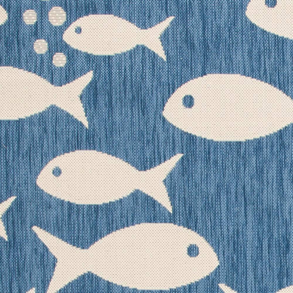Courtyard CY6012 Power Loomed Indoor/Outdoor Area Rug - Blue/Beige - 5'3"x5'3" - Safavieh.