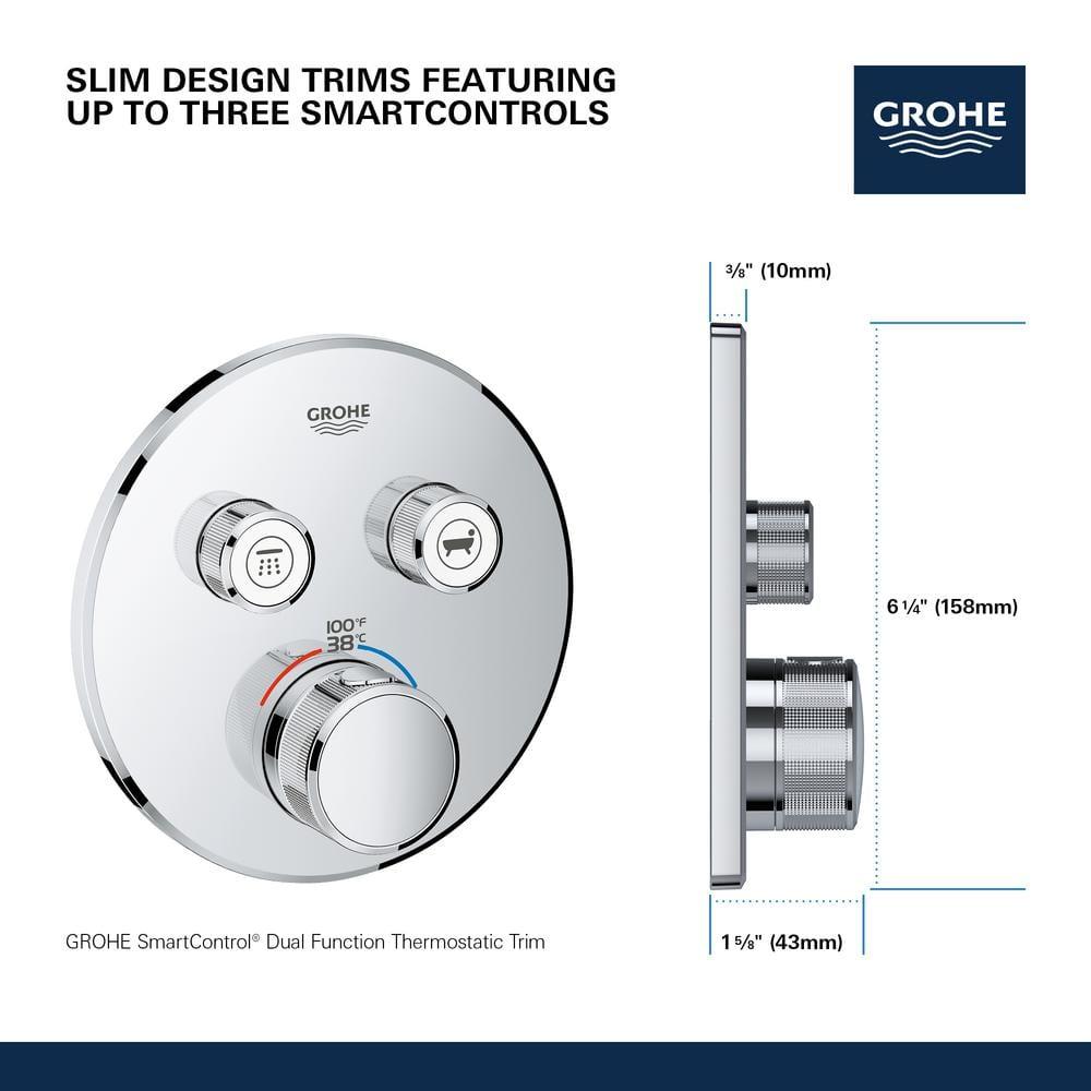 GROHE Grohtherm SmartControl Dual-Function Shower Thermostatic Valve Trim