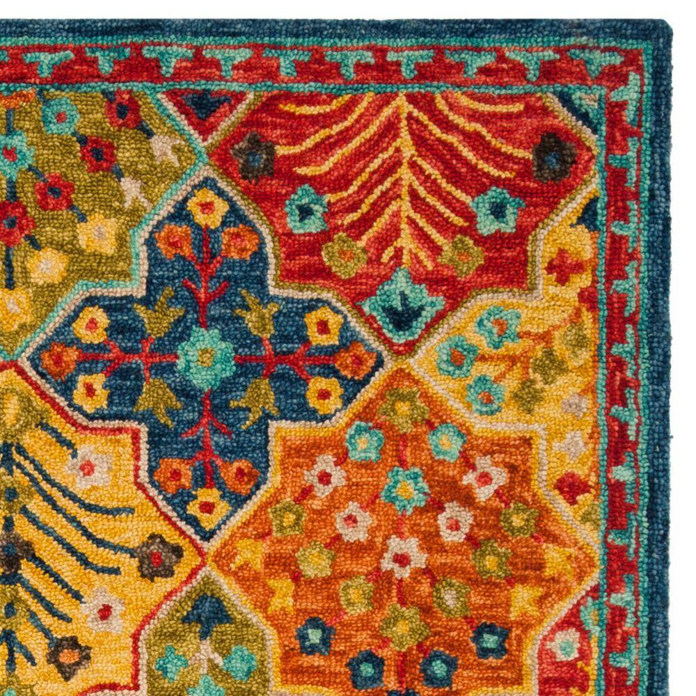 Aspen APN514 Hand Tufted Area Rug - Blue/Orange - 5' X 8' - Safavieh.