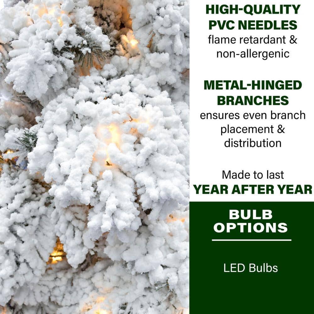 Vickerman 4' Flocked Spruce Artificial Christmas Tree, Warm White Single Mold LED Lights