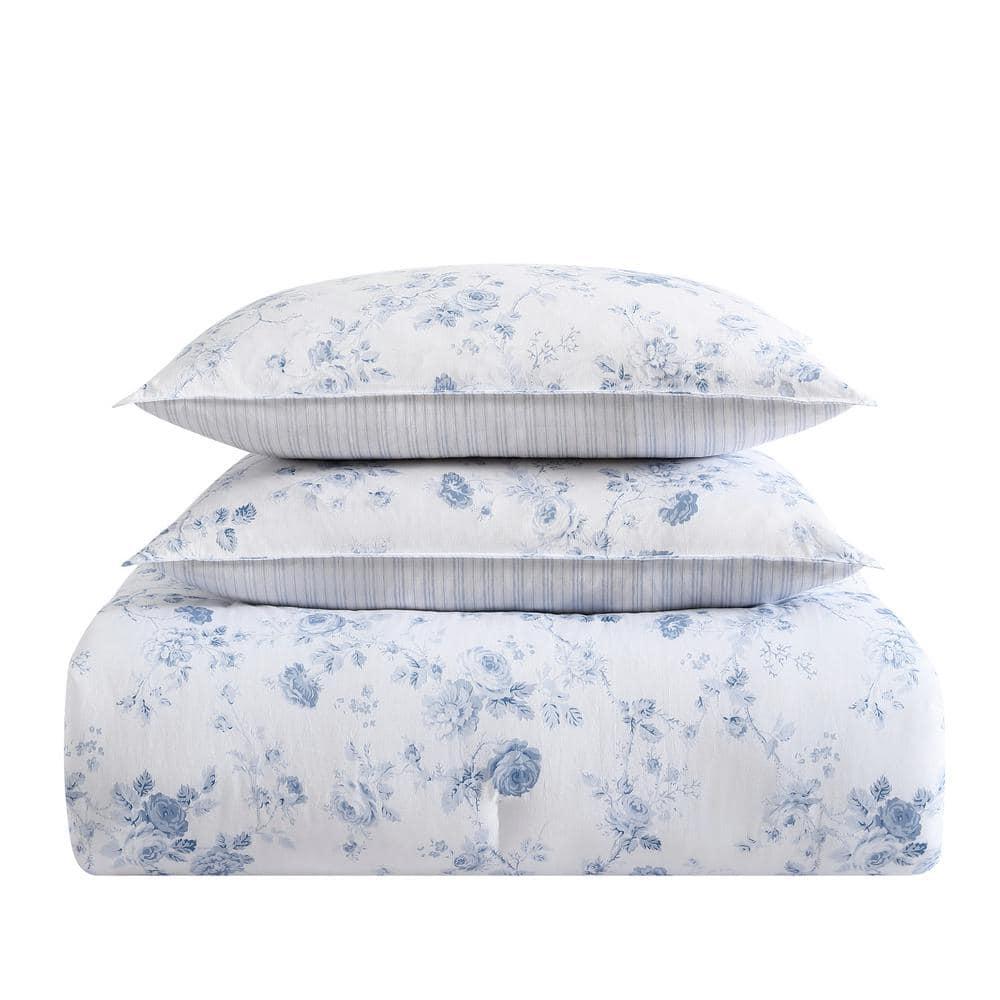 Laura Ashley Evie Laura Ashley Blue Cotton Comforter Reversible Set