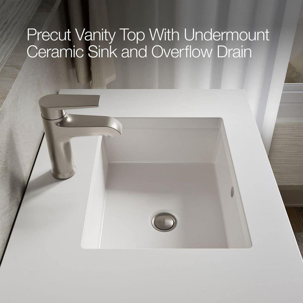 Seer 24" Freestanding Single Bathroom Vanity Cabinet with Sink and Quartz Top