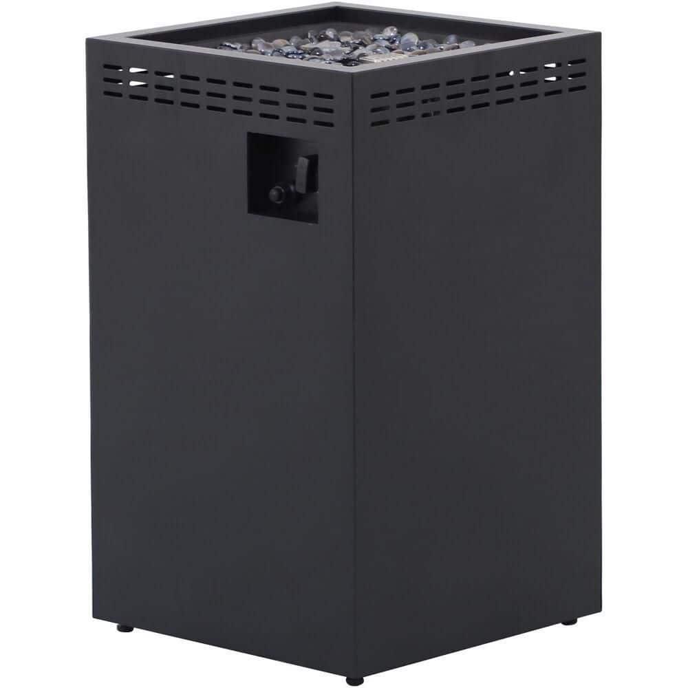 Hanover Naples 40,000 BTU Column Fire Pit with Glass Burner Enclosure