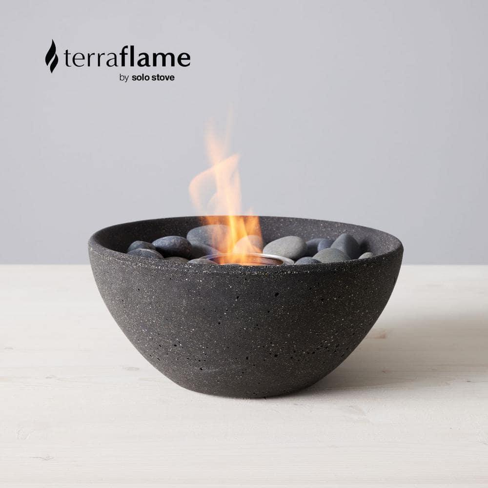 TerraFlame TerraFlame Basin Concrete Table Top Gel Fuel Fire Bowl - Indoor and Outdoor Use