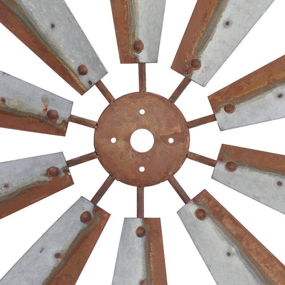 Millwood Pines Metal Indoor Outdoor Windmill Brown Wall Decor