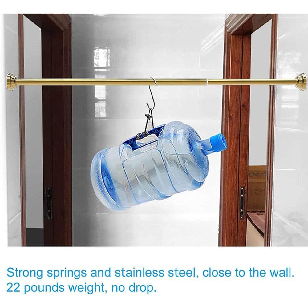 TEECK Shower Curtain Rod, 40-73 inch Adjustable Tension Spring, Shower Curtain Rod Tension, Premium Stainless Steel, Anti-Slip, No Drilling, No Rust, for Bathroom, Gold