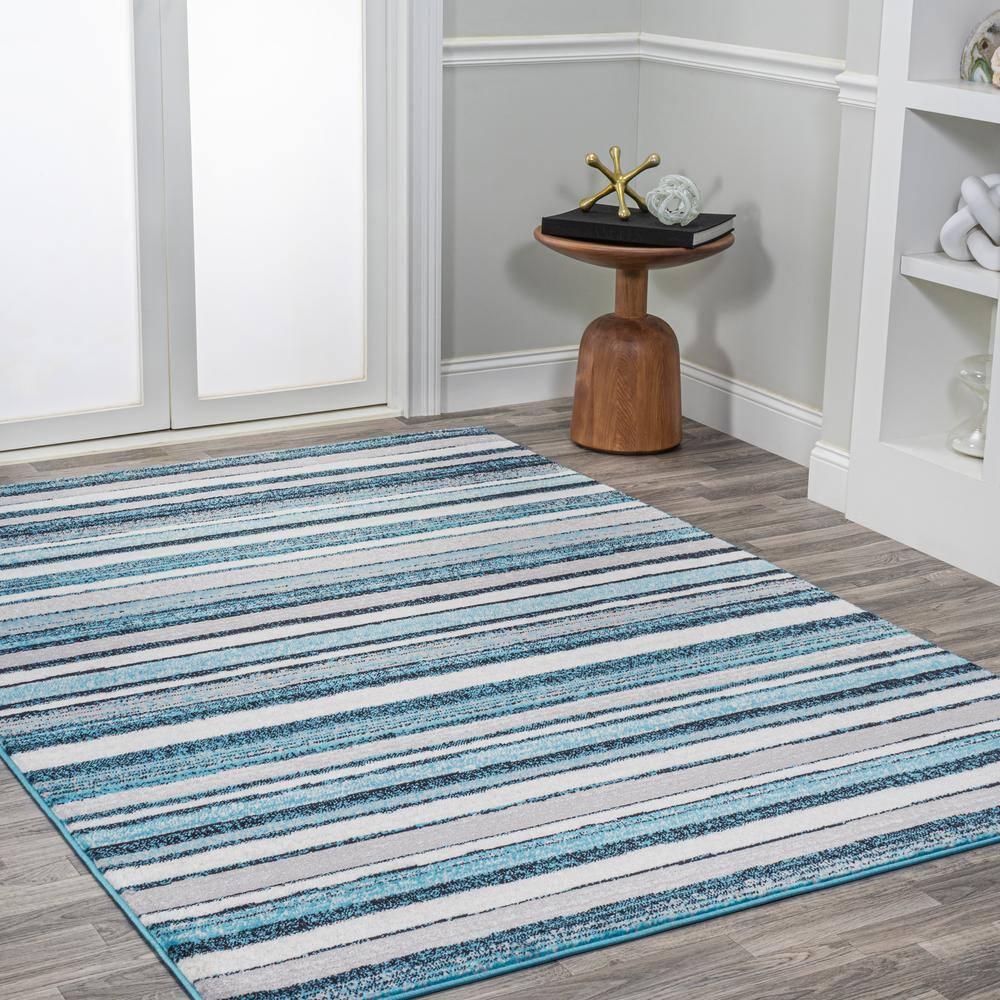3' x 5' Magnolia Beach Strie' Striped Area Rug, Blue/Navy - JONATHAN Y