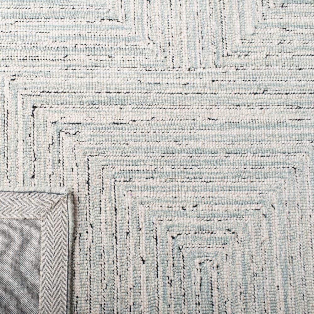SAFAVIEH Micro-Loop Darden Geometric Area Rug, Light Grey/Ivory, 2' x 3'