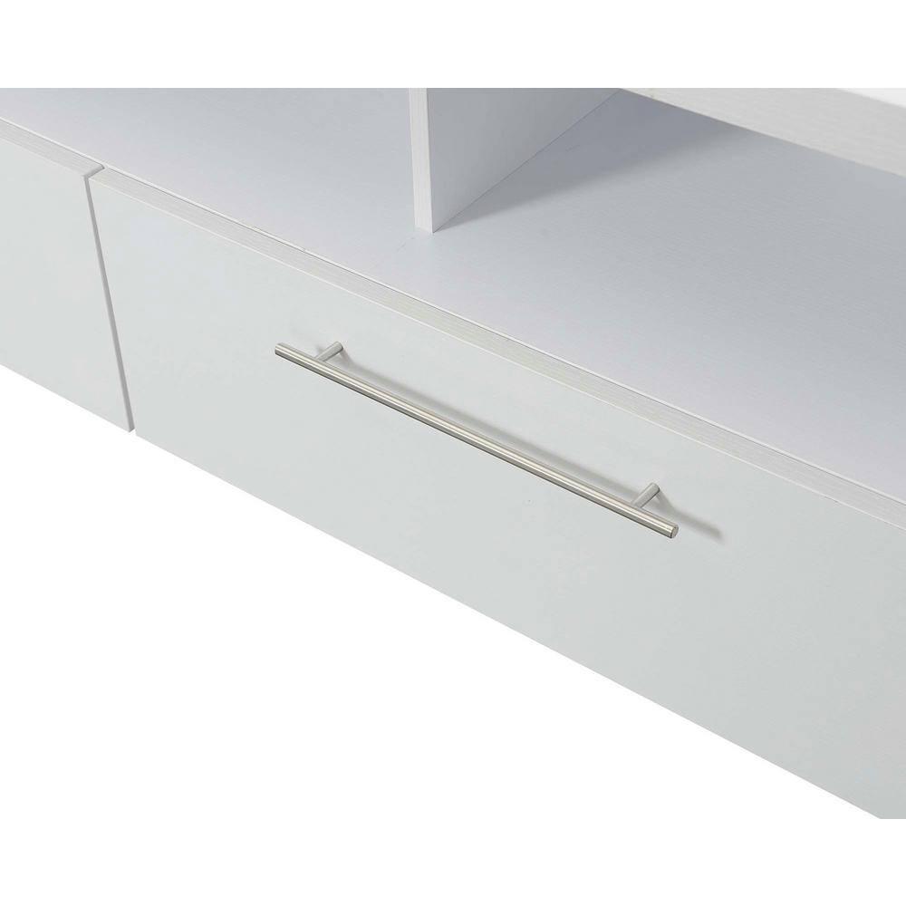 Convenience Concepts Newport Marbella 60 inch TV Stand with Cabinets and Shelves, White