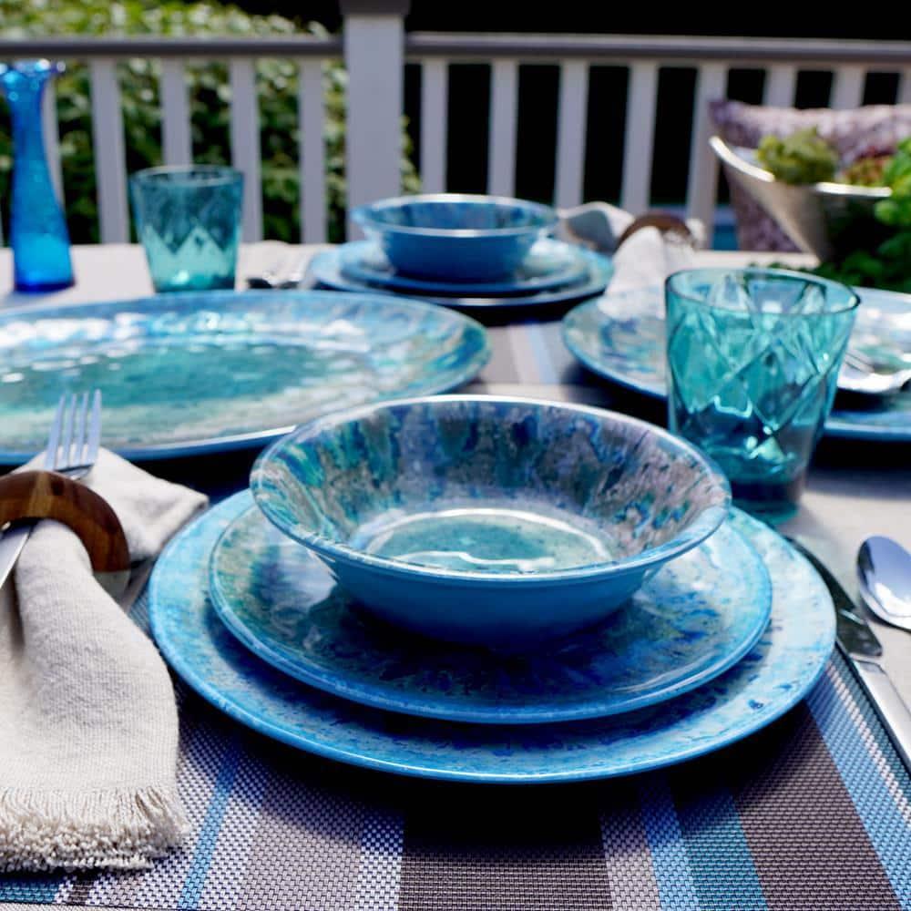 Certified International Certified International Radiance 12 Piece 100% Heavyweight Melamine Dinnerware Set, Service for 4 (Available in TEAL or CREAM)