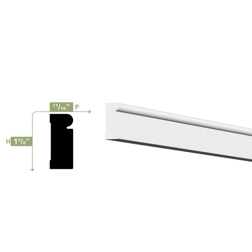 Ekena Millwork 1.625'' H x 96'' W x 0.6875'' D PVC Moulding