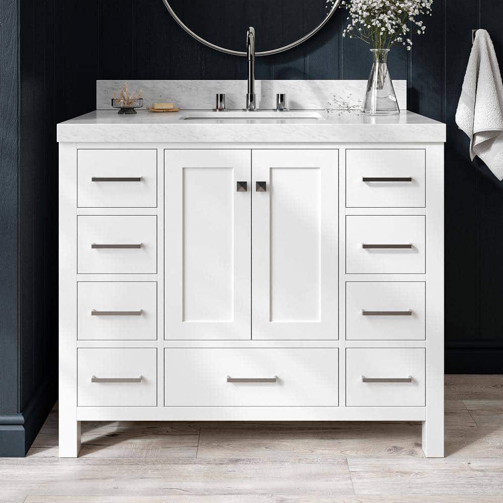 Cambridge 42'' Single Bathroom Vanity with Carrara Marble Top