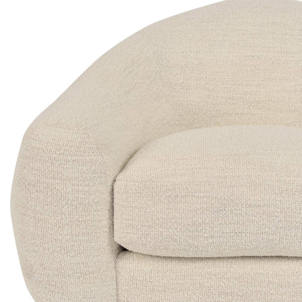 Armen Living Molly Upholstered Polyurethane Swivel Accent Chair in Pearl