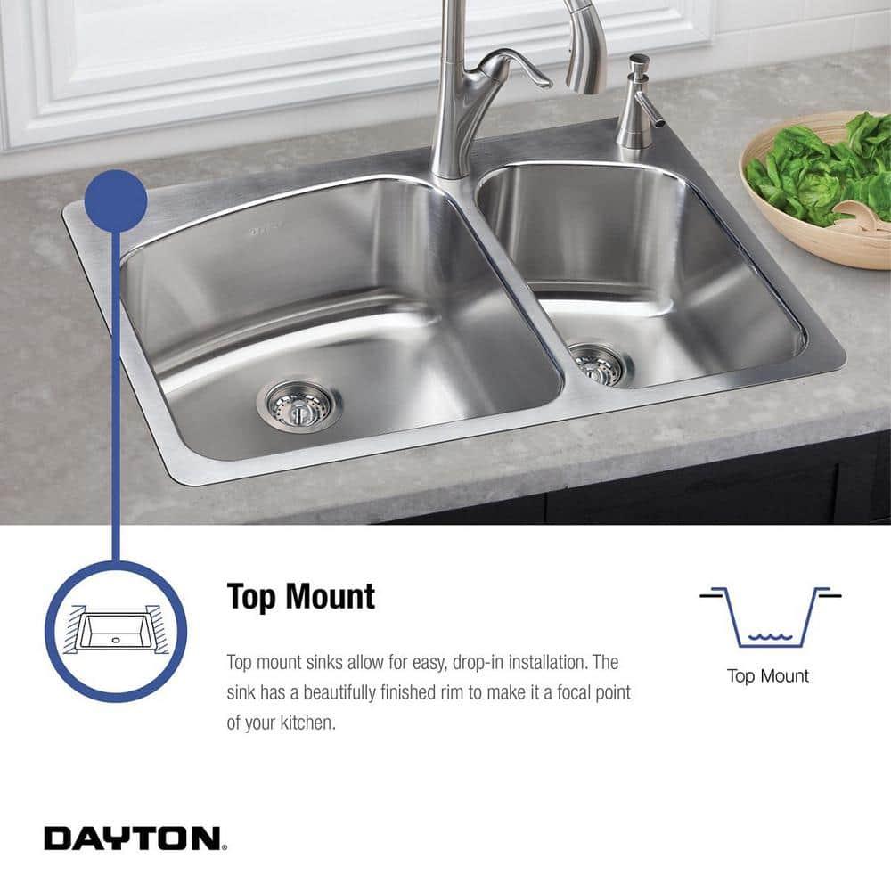 Elkay D225194 Dayton 25" L x 19" W Double Basin Drop-In Kitchen Sink