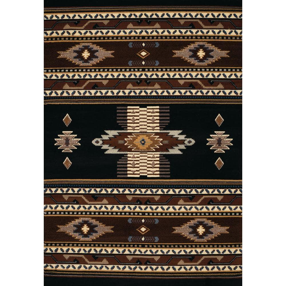 United Weavers Brunswick Tamara Southwestern Runner Rug, Black, 1'11" x 7'4"