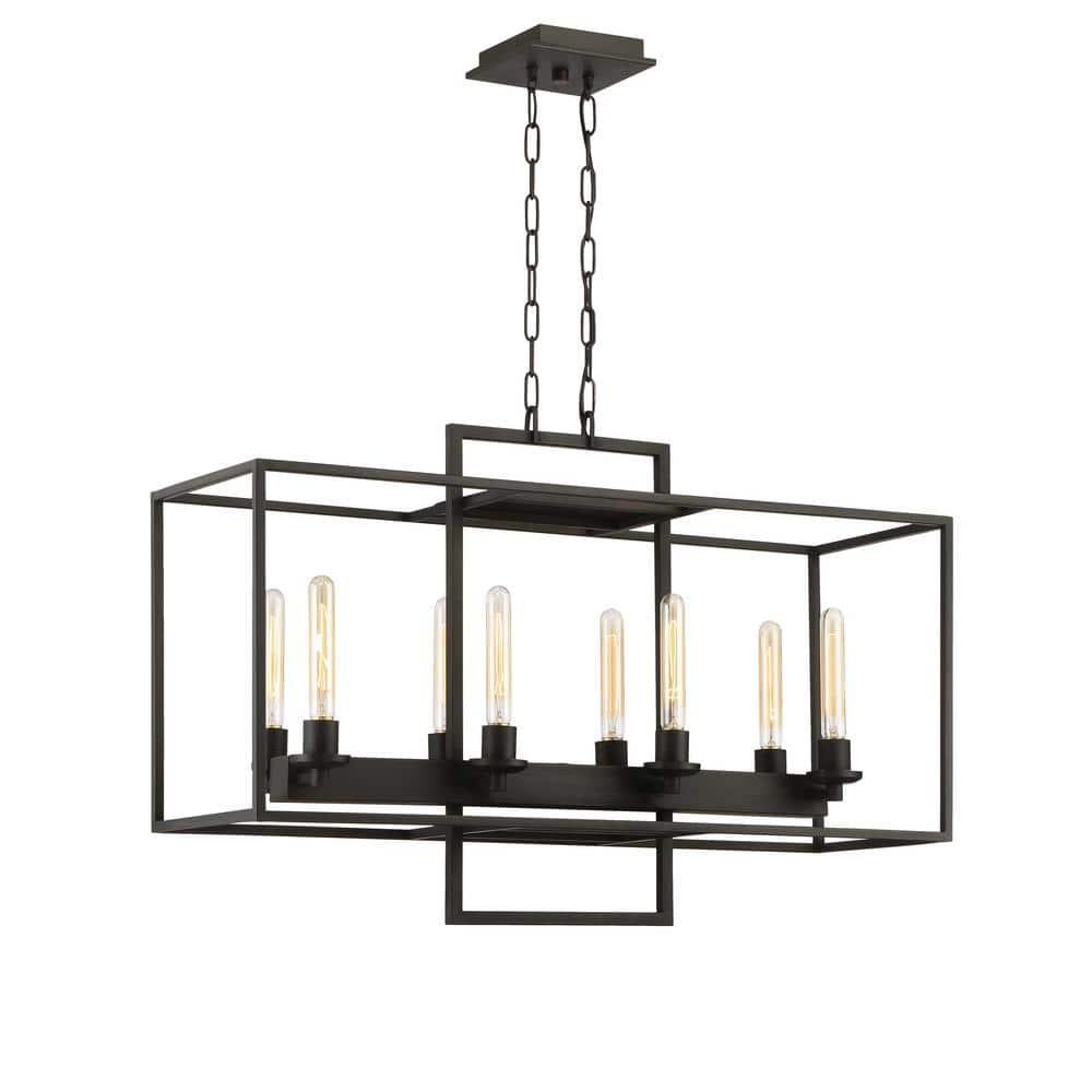 Craftmade 41528 Cubic 8 Light 36" Wide Linear Chandelier - Bronze