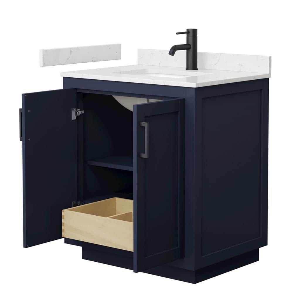 Wyndham Collection Miranda 30" Freestanding Single Bathroom Vanity with Cultured Marble Top