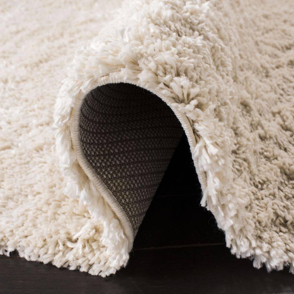 SAFAVIEH Fontana Jamie Solid Shag Area Rug, Creme, 4' x 6'