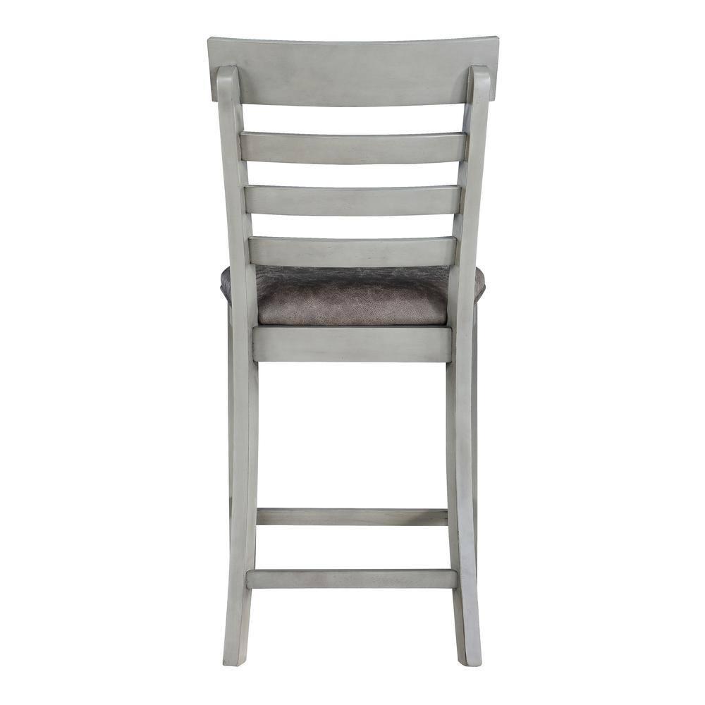 Set of 2 26" Hyland Counter Height Barstools Gray - Steve Silver Co.: Upholstered, Rubberwood Legs