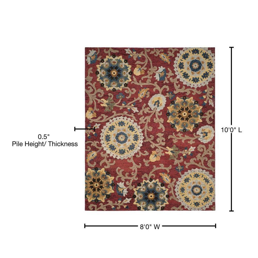 Blossom BLM401 Hand Tufted Area Rug - Red/Multi - 8'x10' - Safavieh.