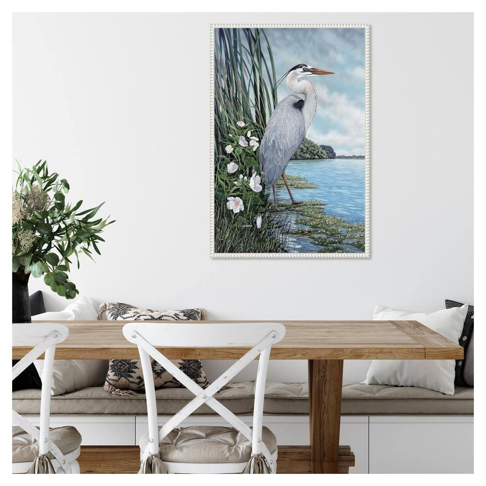 Amanti Art Great Blue Heron by James Harris Canvas Wall Art Print Framed 23 x 33-in.
