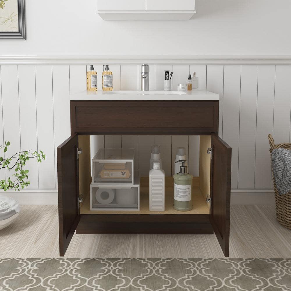 36" W Birch Plywood Freestanding Single Base Storage Cabinet with Soft Close Door