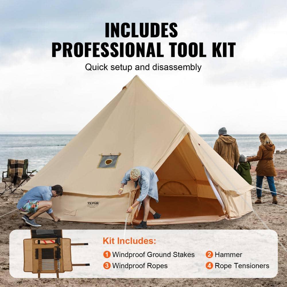 VEVOR VEVOR Canvas Bell Tent 4-Season Camping Yurt Tent with Stove Jack