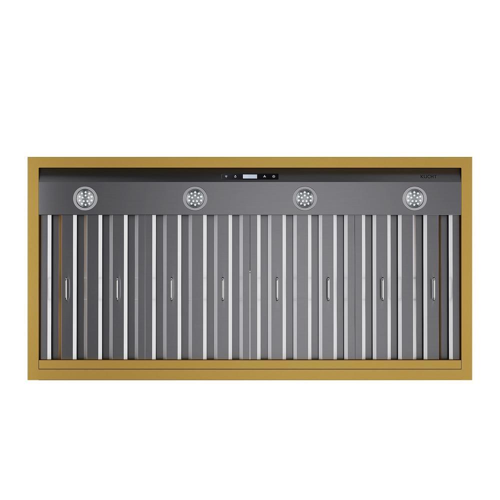 Kucht 48 in. 800 CFM Wall Mounted Range Hood with Gold Accents