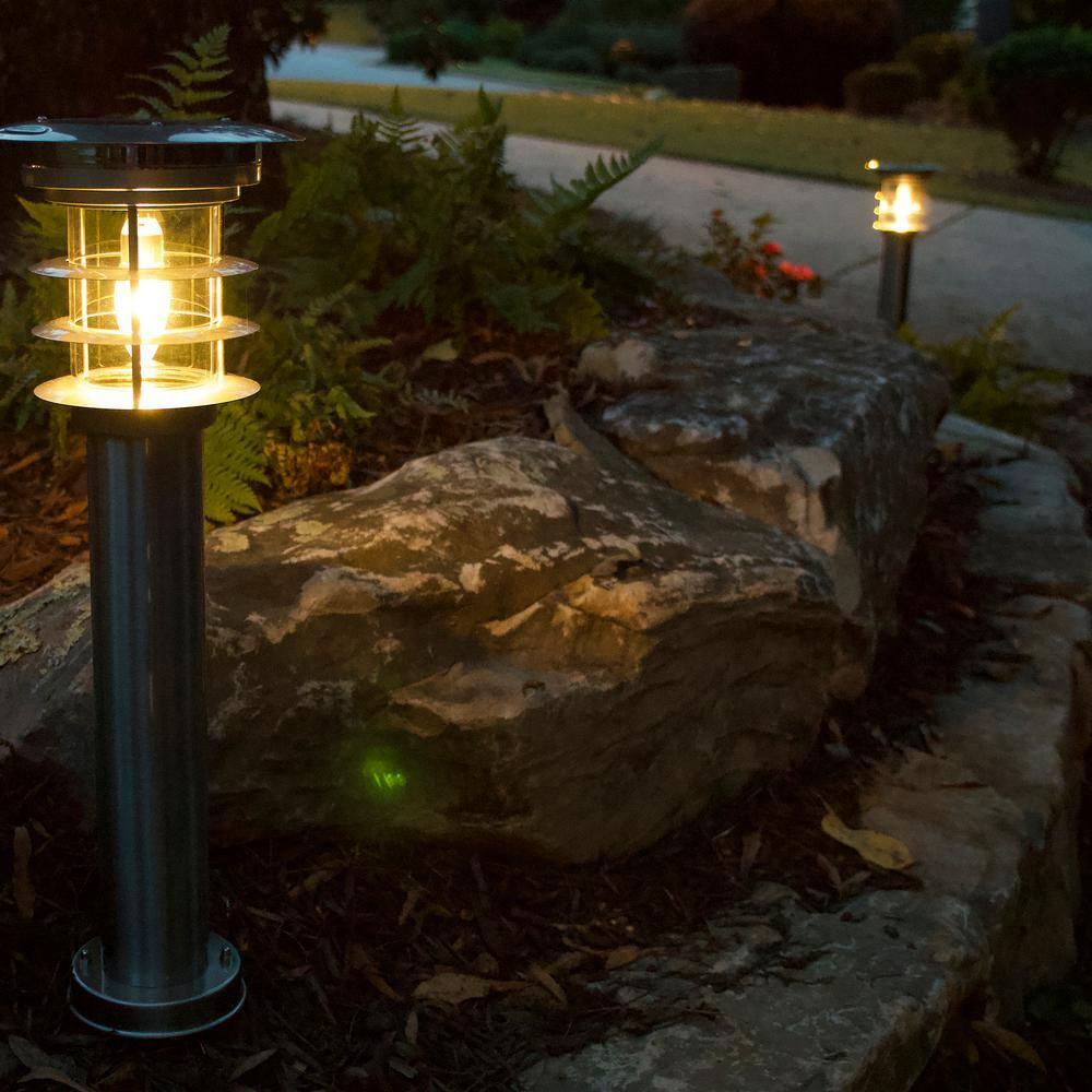 Gama Sonic Stainless Steel Solar Bollard Lamp with EZ Anchor