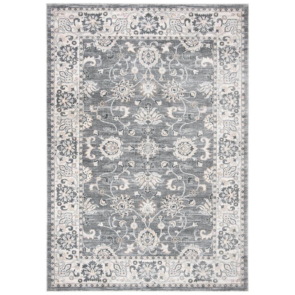 Isabella ISA940 Power Loomed Area Rug - Grey/Cream - 4'x6' - Safavieh.
