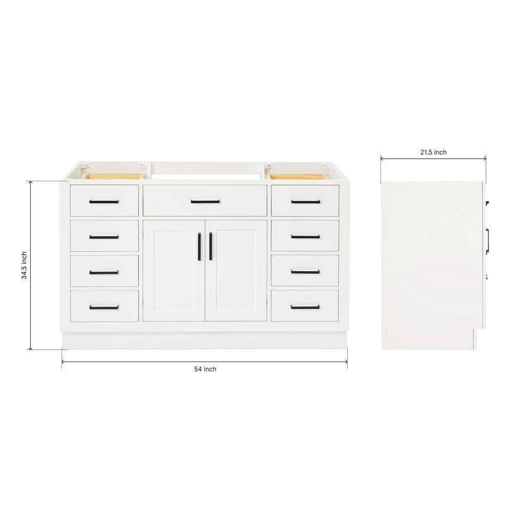 Ariel T054s-Bc Hepburn 54" Single Free Standing Vanity Cabinet Only - White