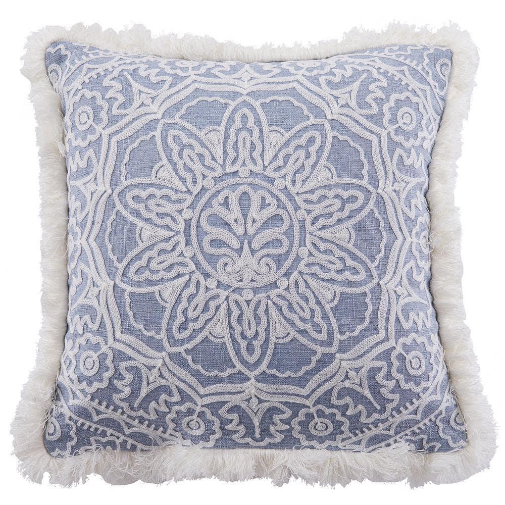Bennett Embroidered Fringe Decorative Pillow - Villa Lugano by Levtex Home
