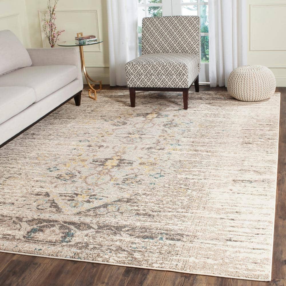 Monaco MNC209 Power Loomed Indoor Area Rug - Grey/Multi - 9'x9' - Safavieh.