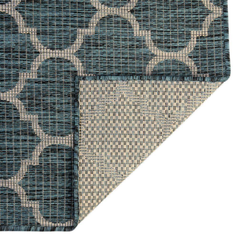 Unique Loom 8' 0 x 11' 4 Rectangle Indoor/Outdoor Trellis Teal Area Rug