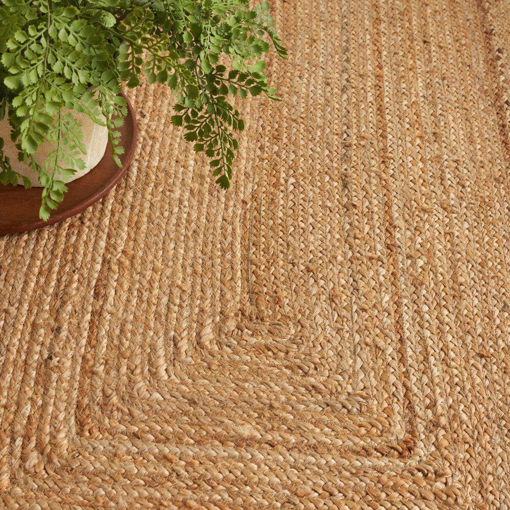 Nourison Handwoven Natural Jute Indoor Area Rug Natural 4' x 6'
