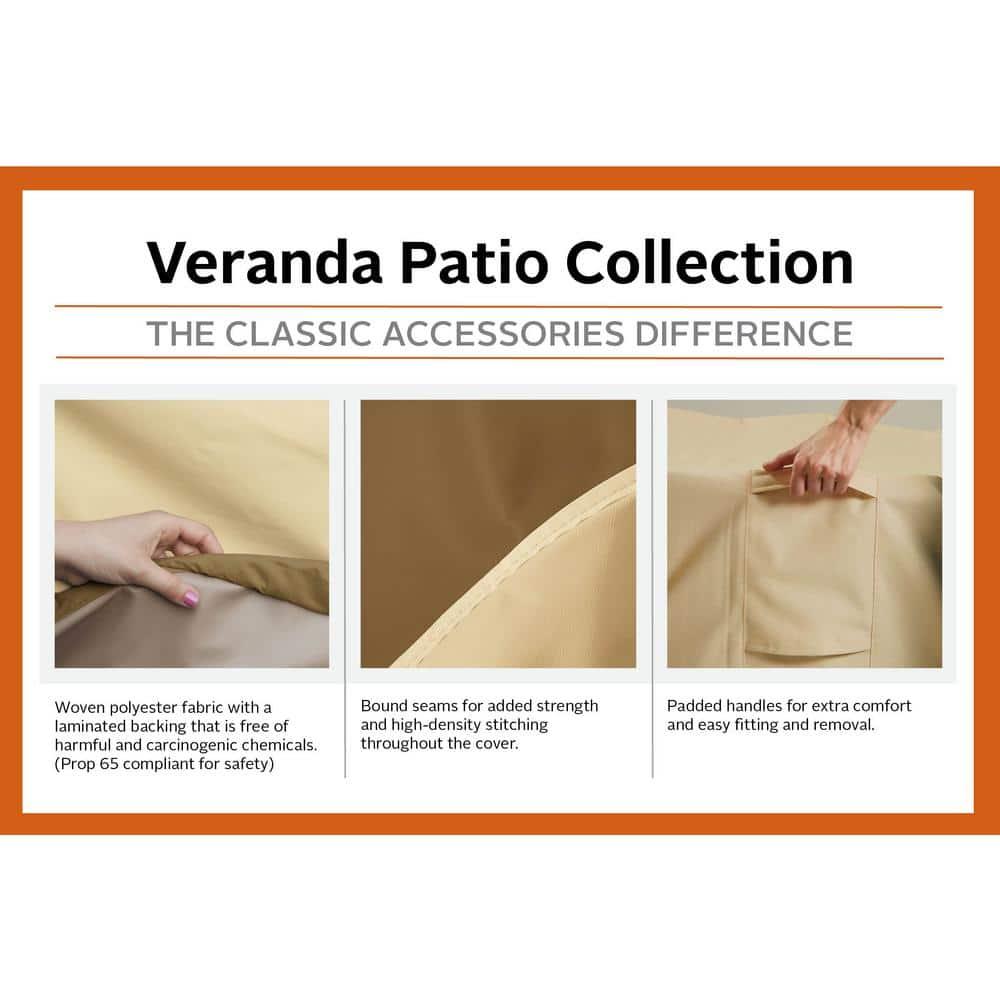 Classic Accessories 38" x 40" x 31" Beige and Brown Rectangle Patio Chaise Lounge Cover (2 Pack)
