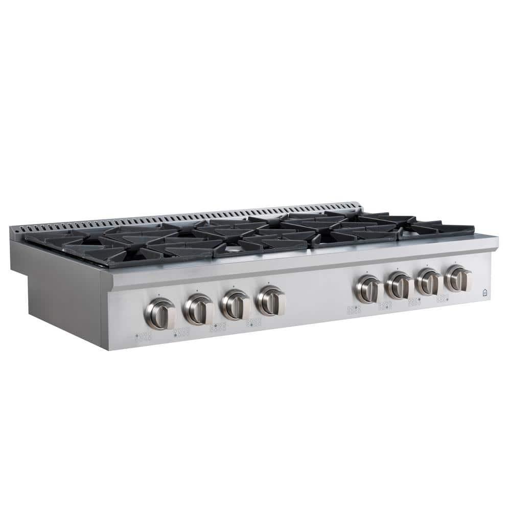 Ancona Ancona 48" Black Gas 8 Burner Cooktop AN-2162